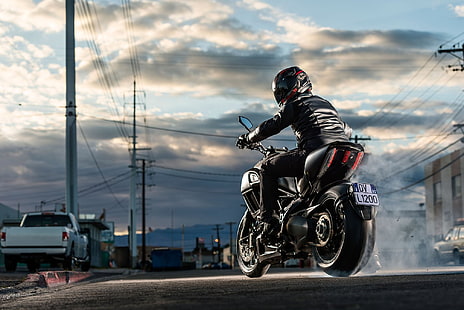черный мотоцикл Ducati X-Diavel, 2015, мотоцикл, Diavel, Ducati, мотоцикл, мотоцикл, HD обои HD wallpaper