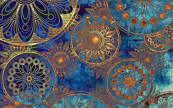multicolored fractal wallpaper, background, patterns, vintages, HD wallpaper