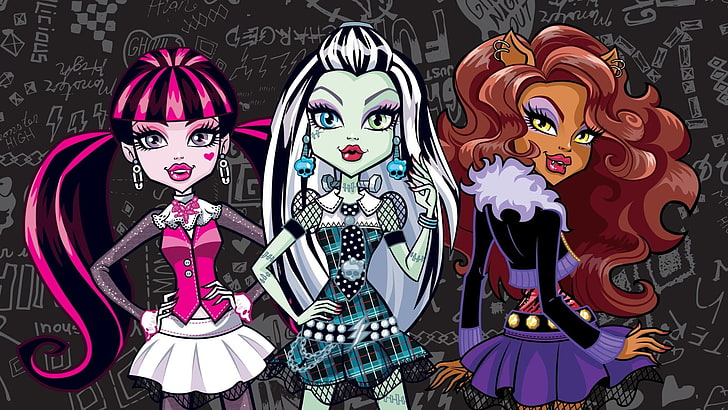 Programa de TV, Monster High, Boneca, Emo, Fantasia, Menina, Gótico, Mattel, HD papel de parede