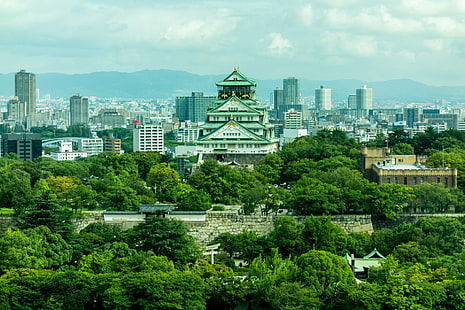 성, 오사카 성, 일본, 오사카, HD 배경 화면 HD wallpaper
