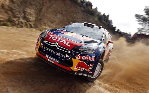 Rally cars skidding, blue and red citroen c4 picasso, Car, HD wallpaper HD wallpaper