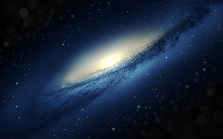 wallpaper bimasakti, galaksi bimasakti, galaksi, bintang, alam semesta, biru, ruang, pergeseran kemiringan, NGC 3190, Wallpaper HD