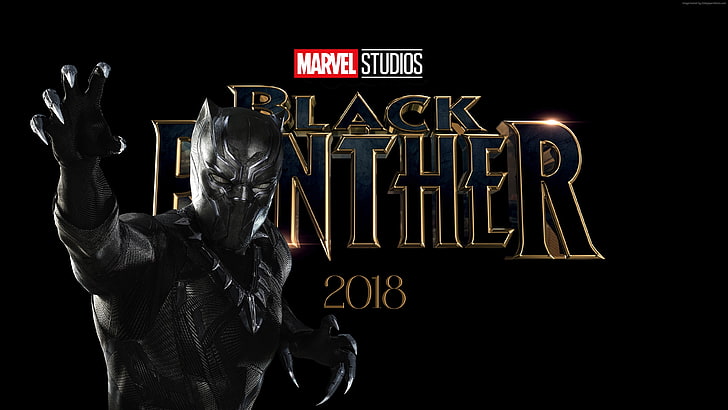 Czarna Pantera, Chadwick Boseman, 2018, plakat, 4k, Tapety HD