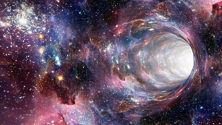 illusione, buco, wormhole, spaziotempo, universo, stelle, galassia, spazio, spazio, tunnel, spazio arte, arte, opere d'arte, artistico, Sfondo HD