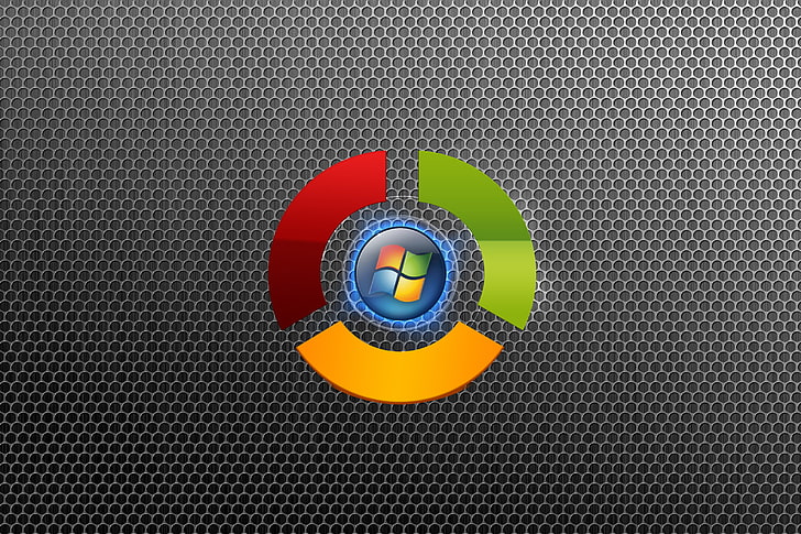 Logo di Microsoft Windows 7, computer, texture, logo, emblema, windows, Google, browser, sistema operativo, cella, Chrome, Sfondo HD