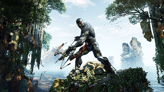 ranger holding bow illustration, Crysis 3, videospel, HD tapet HD wallpaper