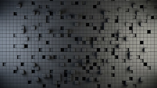 พรมพื้นที่สีขาวและสีดำศิลปะดิจิตอลเรนเดอร์, วอลล์เปเปอร์ HD HD wallpaper