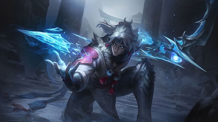 Snow Moon, Snow Moon (League of Legends), Varus (League of Legends), League of Legends, digital art, Riot Games, GZG, 4K, video games, Adcarry, ADC, HD wallpaper