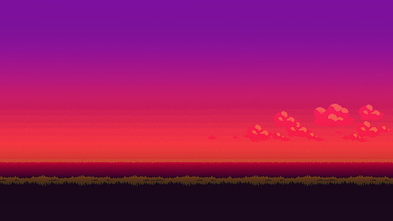 pokemon di pixel art del tramonto a 16 bit, Sfondo HD HD wallpaper