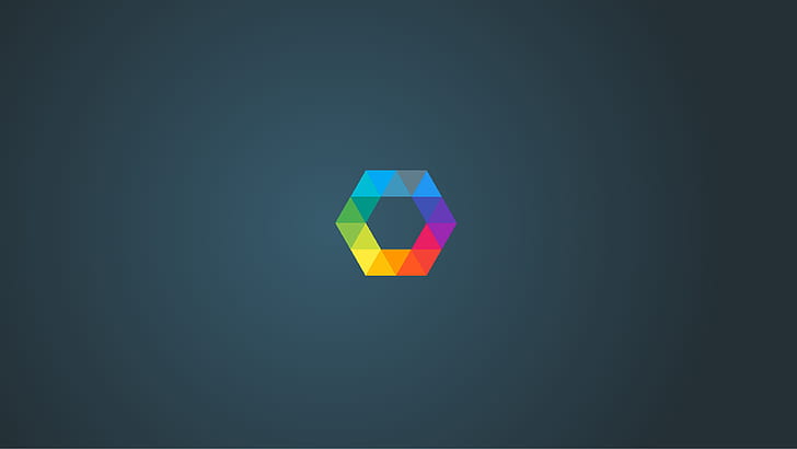шестиугольная разноцветная иллюстрация, минимализм, шестиугольник, HD обои