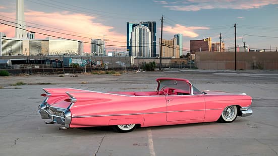 Różowy, stylowy, Cadillac Eldorado, Tapety HD HD wallpaper