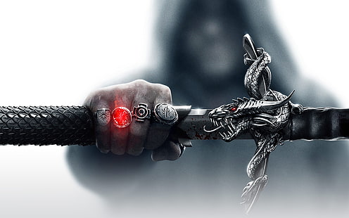 Assassin's Creed-svärd, svärd, Dragon Age, Dragon Age Inquisition, Bioware, videospel, Dragon Age: Inquisition, ringar, HD tapet HD wallpaper