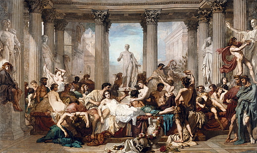Starożytny Rzym, Thomas Couture, płótno, sztuka tradycyjna, sztuka klasyczna, Tapety HD HD wallpaper