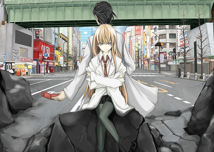 Anime, Anime Girls, Steins; Gate, Makise Kurisu, Okabe Rintarou, HD-Hintergrundbild