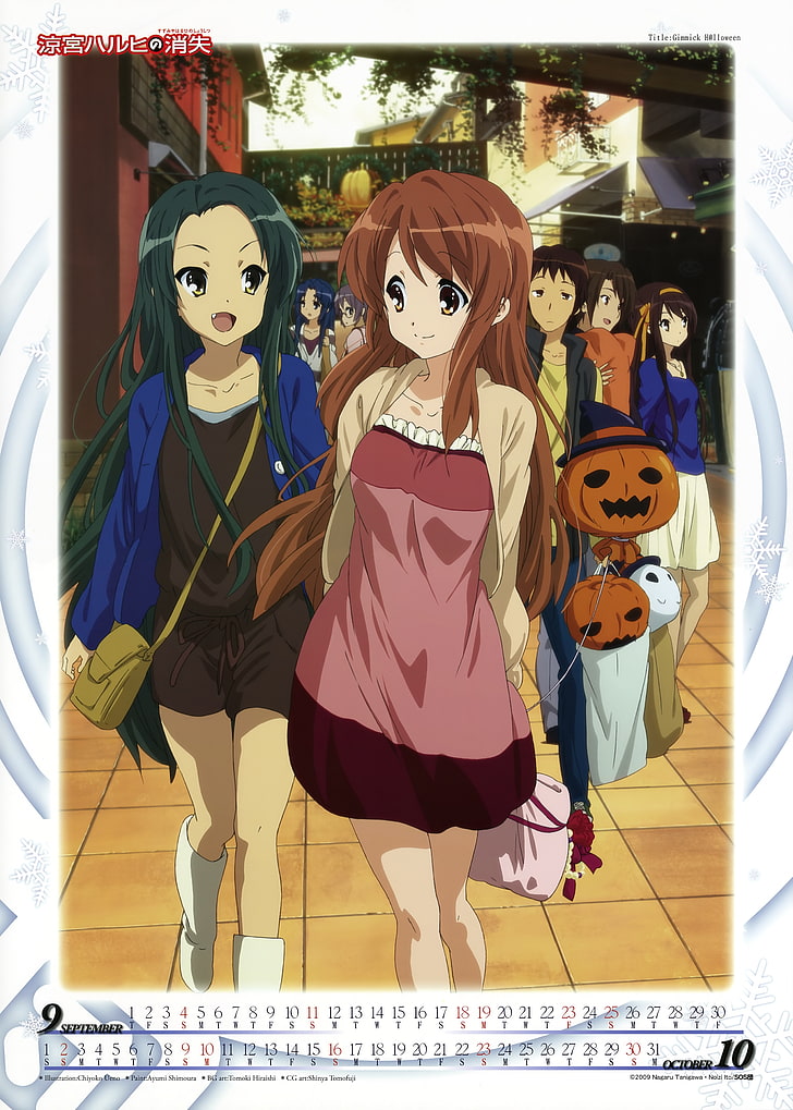 anime, The Melancholy of Haruhi Suzumiya, Halloween, HD wallpaper