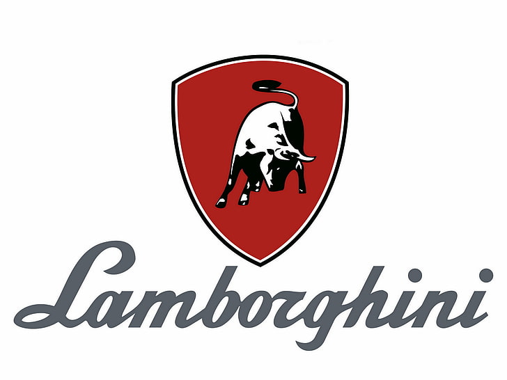 Logo Lamborghini, tło, Lamborghini, logo, byk, Tapety HD