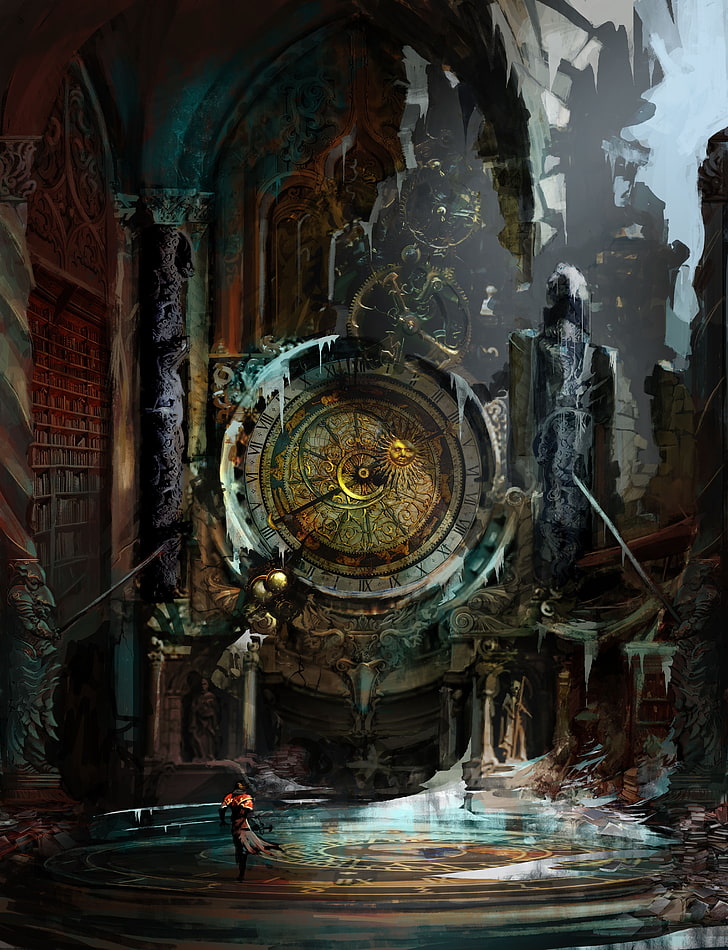 video game digital wallpaper, Castlevania: Lords of Shadow, clocks, Castlevania, HD wallpaper