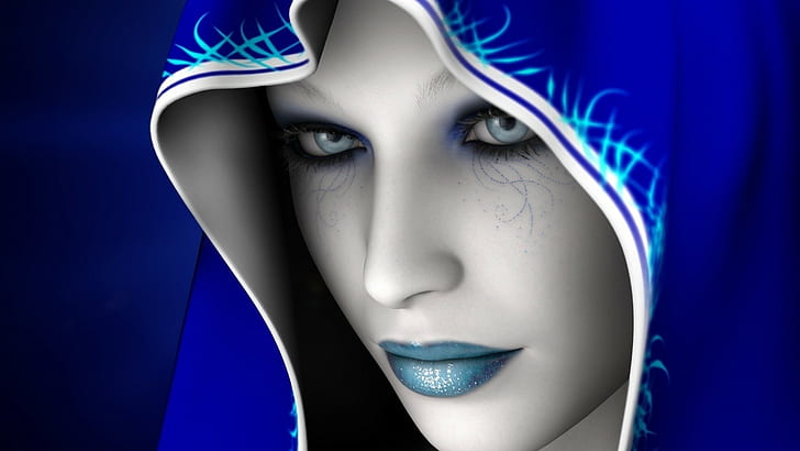 digitale Kunst, blaue Augen, HD-Hintergrundbild