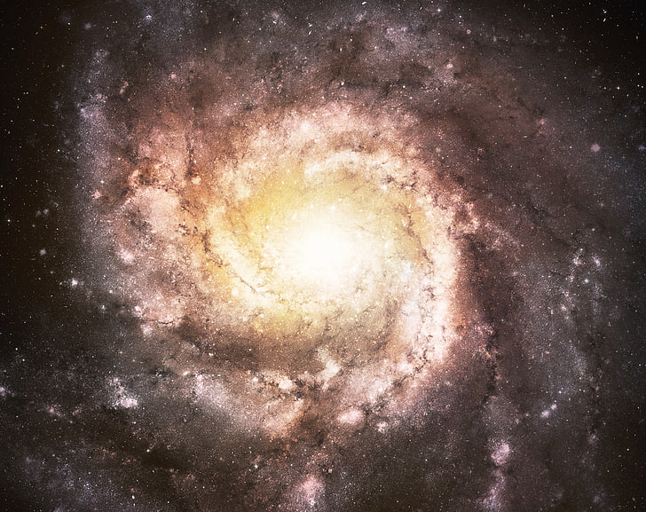 Spiral Galaxy, brown whirlpool painting, Space, Galaxy, Spiral, HD wallpaper