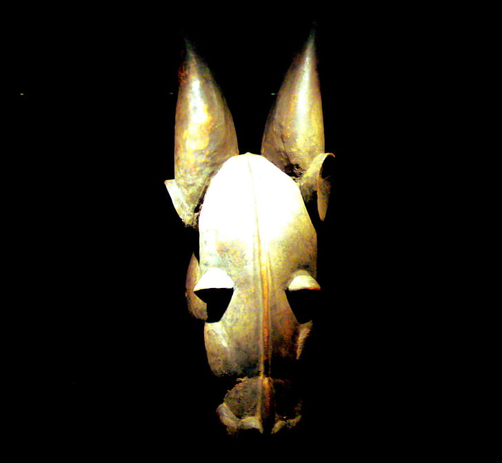 Mistik Hayvan Maskesi, kahverengi maske dekoru, maske, mistik, siyah, hayvan, 3d ve soyut, HD masaüstü duvar kağıdı