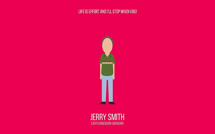 Jerry Smith, minimalismo, Rick y Morty, dibujos animados, Fondo de pantalla HD