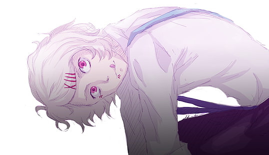 Illsutration anime masculino de pelo blanco, Tokyo Ghoul, Suzuya Juuzou, Fondo de pantalla HD HD wallpaper