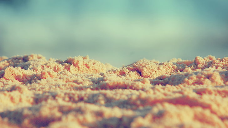 갈색 모래, 모래, 매크로의 선택적 초점 사진, HD 배경 화면