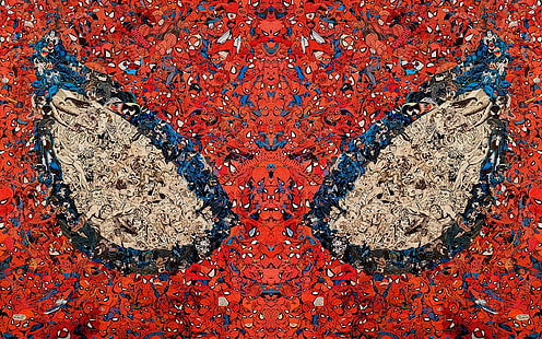 Человек-паук Marvel Eyes Red HD, мультфильм / комикс, красный, человек, чудо, паук, глаза, HD обои HD wallpaper