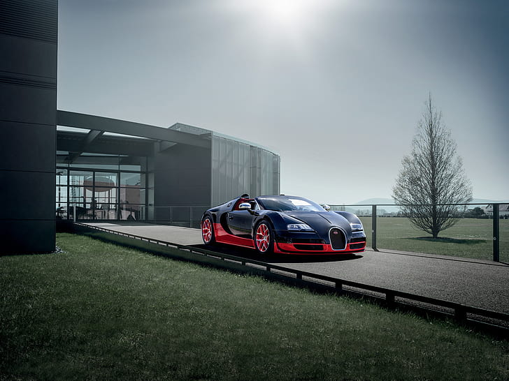 Bugatti Veyron HD, preto e vermelho bugatti veyron spyder, carros, bugatti, veyron, HD papel de parede