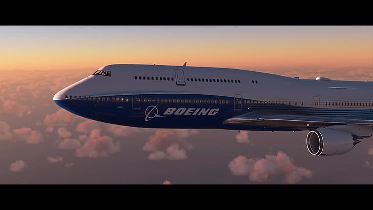 Boeing 747, Simulator Penerbangan Microsoft, Wallpaper HD