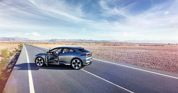 electric cars, Jaguar I-pace, suv, LA Auto Show 2016, HD wallpaper HD wallpaper