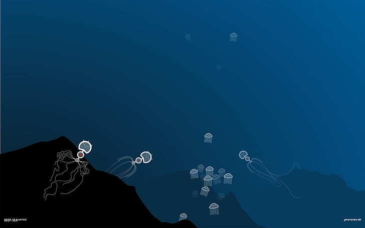 медузы цифровые обои, под водой, HD обои