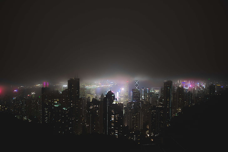 backlight, cityview, hongkong, instagram, misty, mood, moody, HD wallpaper