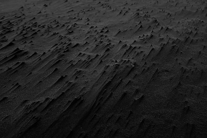 le sable, noir, plage, texture, Karekare, Nouvelle-Zélande, Fond d'écran HD