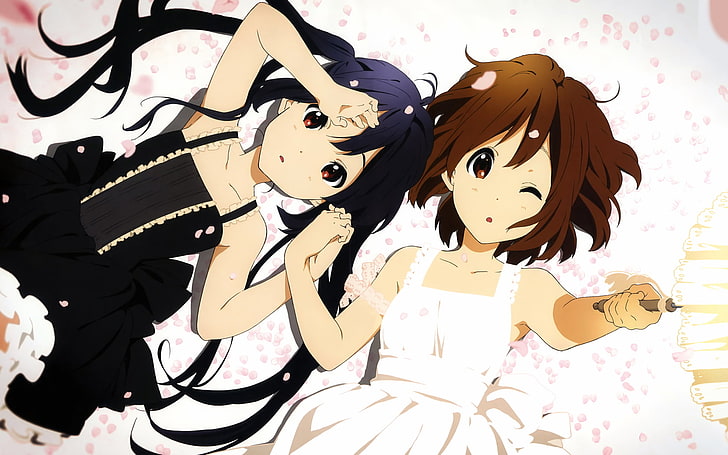 Две аниме девушки, K-On цифровые обои, аниме / анимированные, милые, девушки, аниме, HD обои