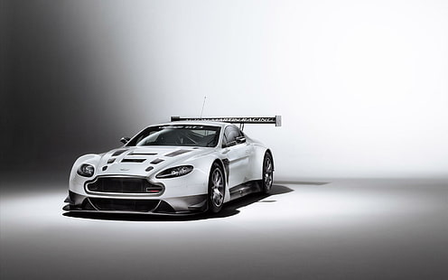 2012 Aston Martin V12 Vantage GT3, beyaz spor araba, aston, martin, vantage, 2012, araba, aston martin, HD masaüstü duvar kağıdı HD wallpaper