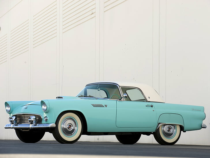 1955, ford, retro, thunderbird, HD tapet