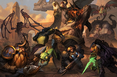 Heroes of the Storm, James Raynor, Zeratul, Battle, Murky, Queen of Blades, Kerrigan, Muradin, Stitches, Azmodan, Falstad (Warcraft), Rehgar (Warcraft), Sfondo HD HD wallpaper