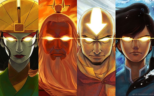 Aang, obra de arte, Avatar Kyoshi, Avatar: The Last Airbender, Korra, Fondo de pantalla HD HD wallpaper