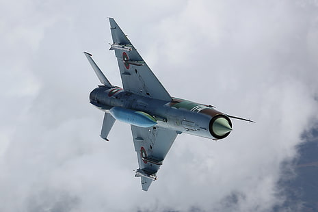 구름, 비행, 전투기, 다목적, MiG-21, HD 배경 화면 HD wallpaper