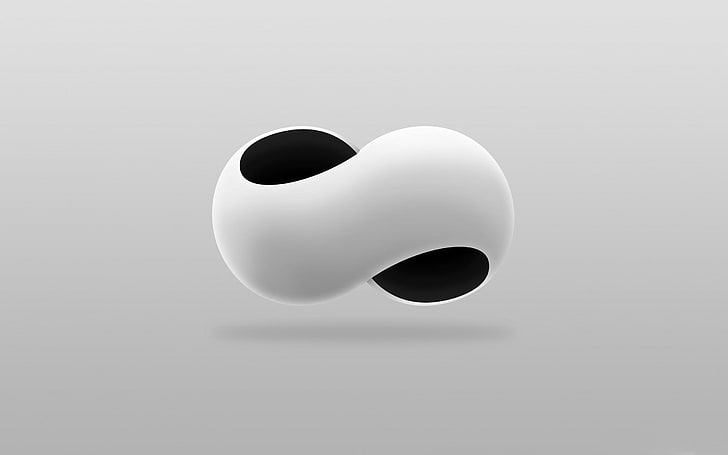 Tapeta 3D na zawsze Design HD, biało-czarne logo, Tapety HD