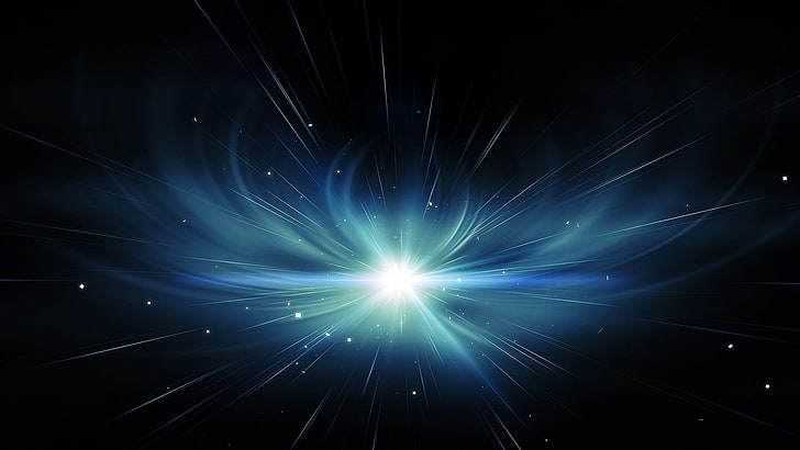ilustração da galáxia preta, verde e azul, espaço, estrelas, fundo preto, arte digital, supernova, resumo, azul, tornar, universo, trilhas de estrelas, HD papel de parede