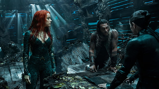 Jason Momoa, Aquaman, Liga de la Justicia, Amber Heard, dceu, Fondo de pantalla HD HD wallpaper