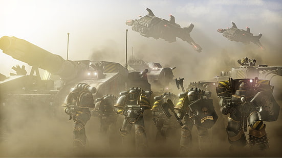 marines espaciales, tanques, Warhammer 40 000, Iron Warriors, armadura terminadora, legiones IV, Fondo de pantalla HD HD wallpaper