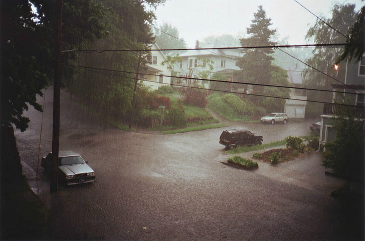 улица, дождь, городской, уютный, HD обои