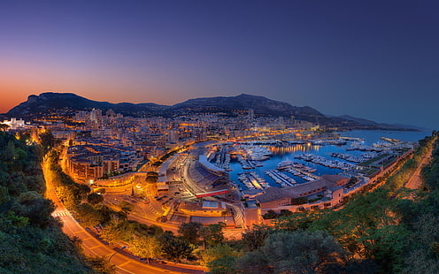 Grand Prix de Formule 1 2013, le Port Hercule, Monaco, vue aérienne du bâtiment de la ville, Formule, 2013, Port, Hercule, Monaco, Fond d'écran HD HD wallpaper