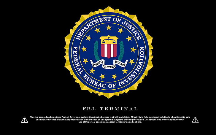 fbi, logo, terminal, Wallpaper HD