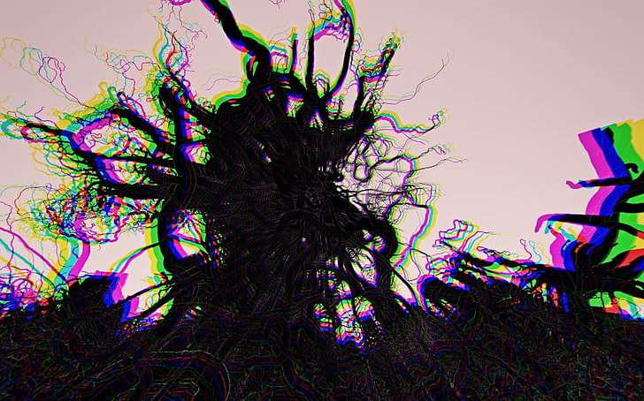 илюстрация на голо дърво, дигитално изкуство, абстрактно, HD тапет