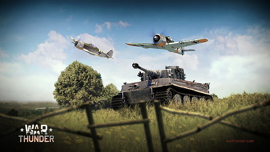 War Thunder, samolot, Gaijin Entertainment, czołg, Tiger I, Focke-Wulf Fw 190, gry wideo, Tapety HD HD wallpaper