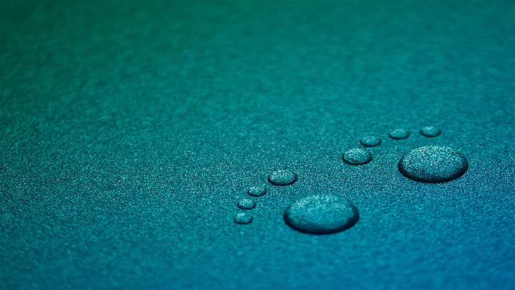 water droplets forming footprints, water drops, GNOME, HD wallpaper